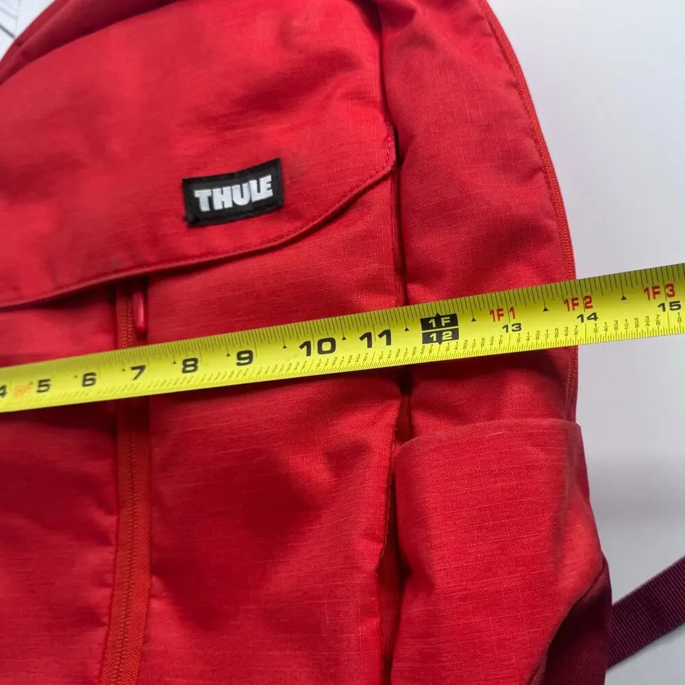 Thule Lithos Laptop Backpack Red  Bag Lightweight Padded Multi-Pocket 18x13